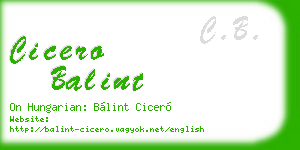 cicero balint business card